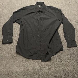 Van Heusen Large Black Fitted Dress Shirt